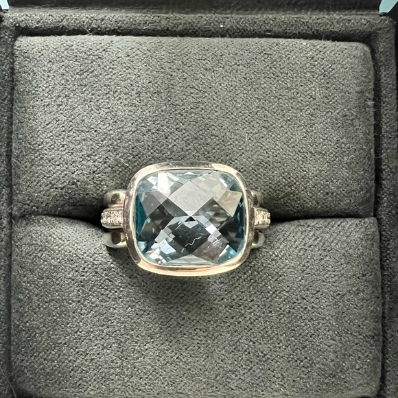 David Yurman Blue Topaz Diamond Wellesley Ring Size 6 - Picture 6 of 13